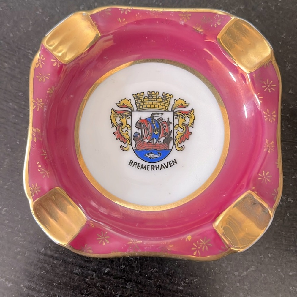 Vintage Bremerhaven Ship German Ashtray Collectible